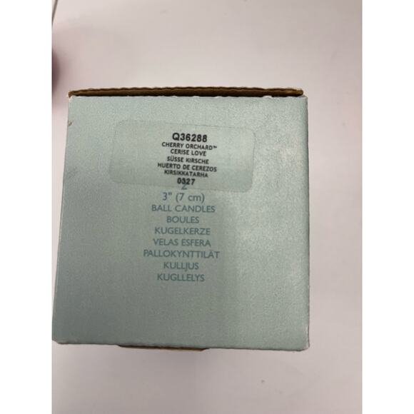 PartyLite Pair of 3” Ball Candles New in Box Cherry Orchard - Picture 4 of 5